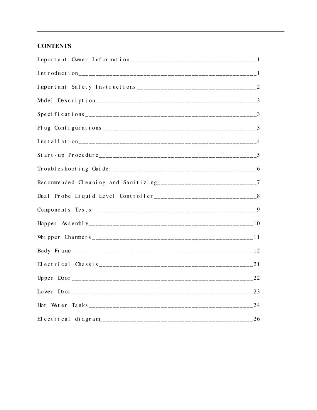 Cecilware GB5MV-10-LD, GB6MP-10-LD-U, GB8MP-10-LD-U operation manual Contents 