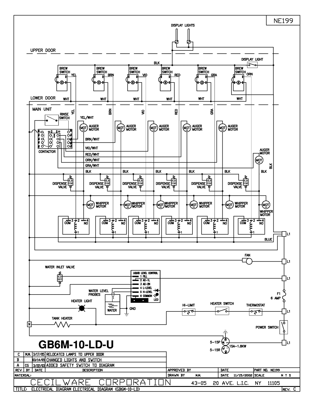 Cecilware GB8MP-10-LD-U, GB6MP-10-LD-U, GB5MV-10-LD operation manual GB6M-10-LD-U 