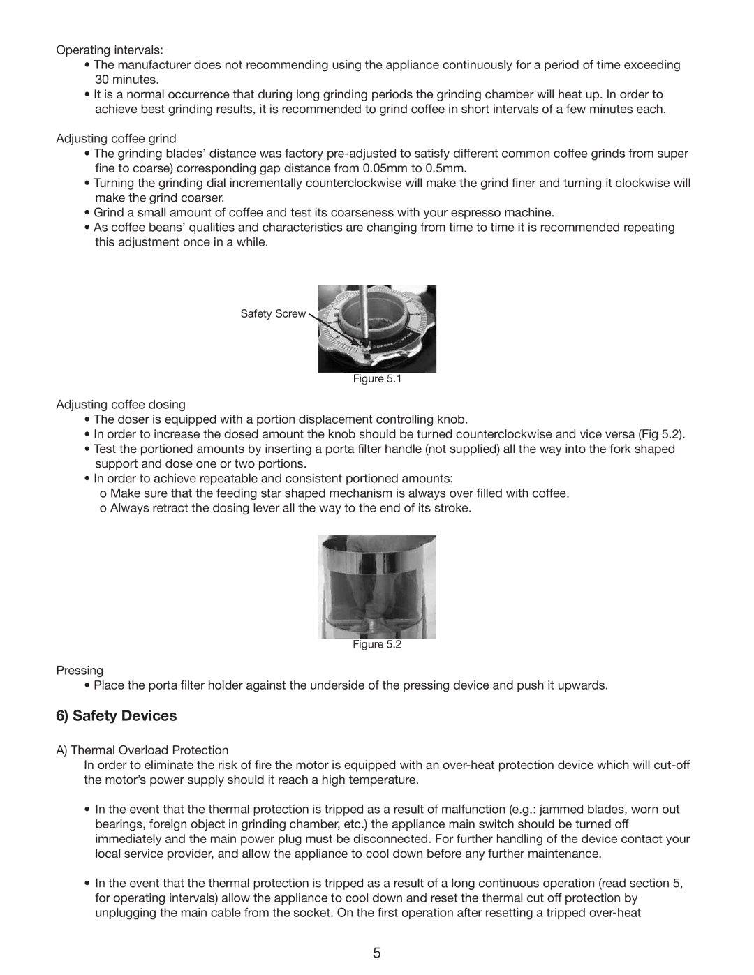 Cecilware HC-600 instruction manual Safety Devices 