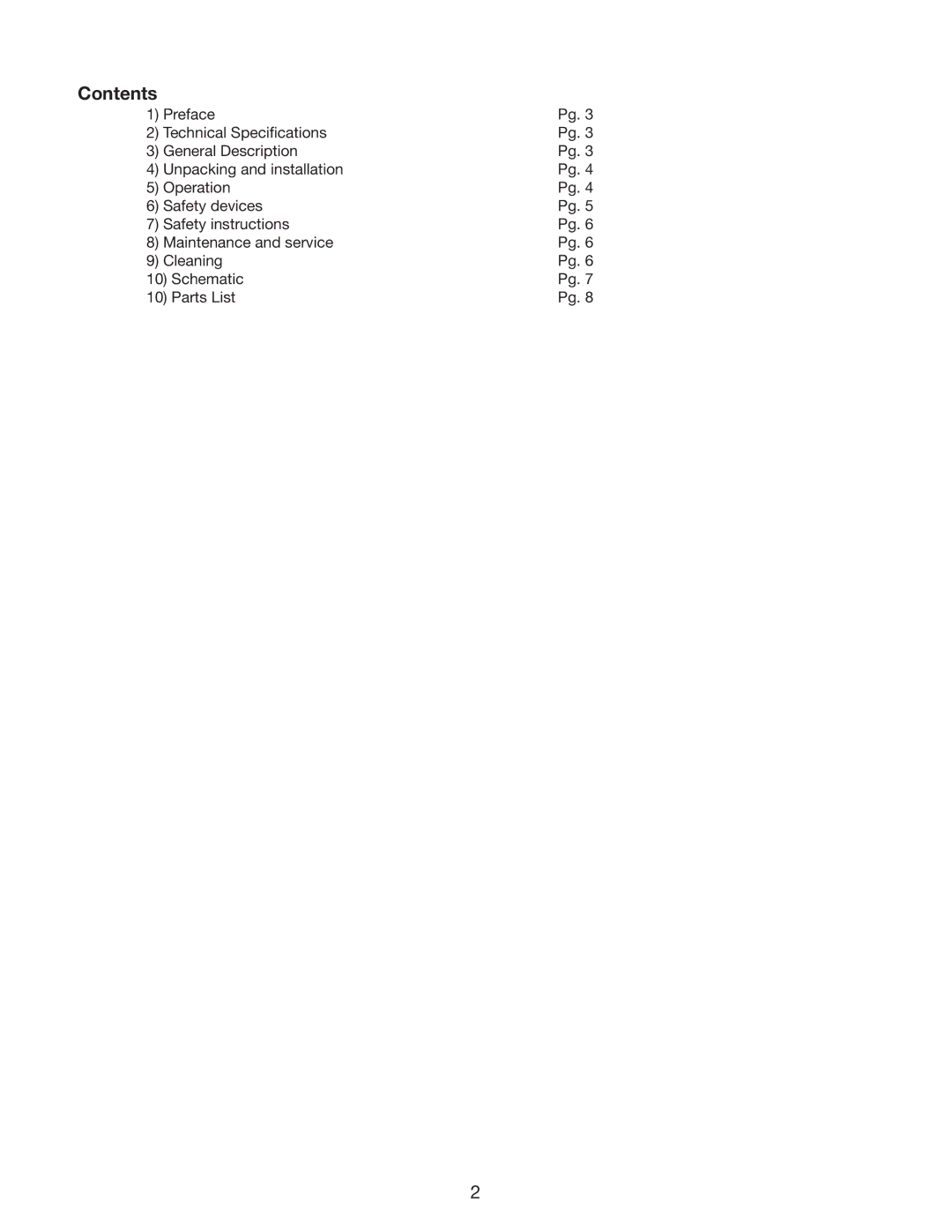 Cecilware HC600 instruction manual Contents 