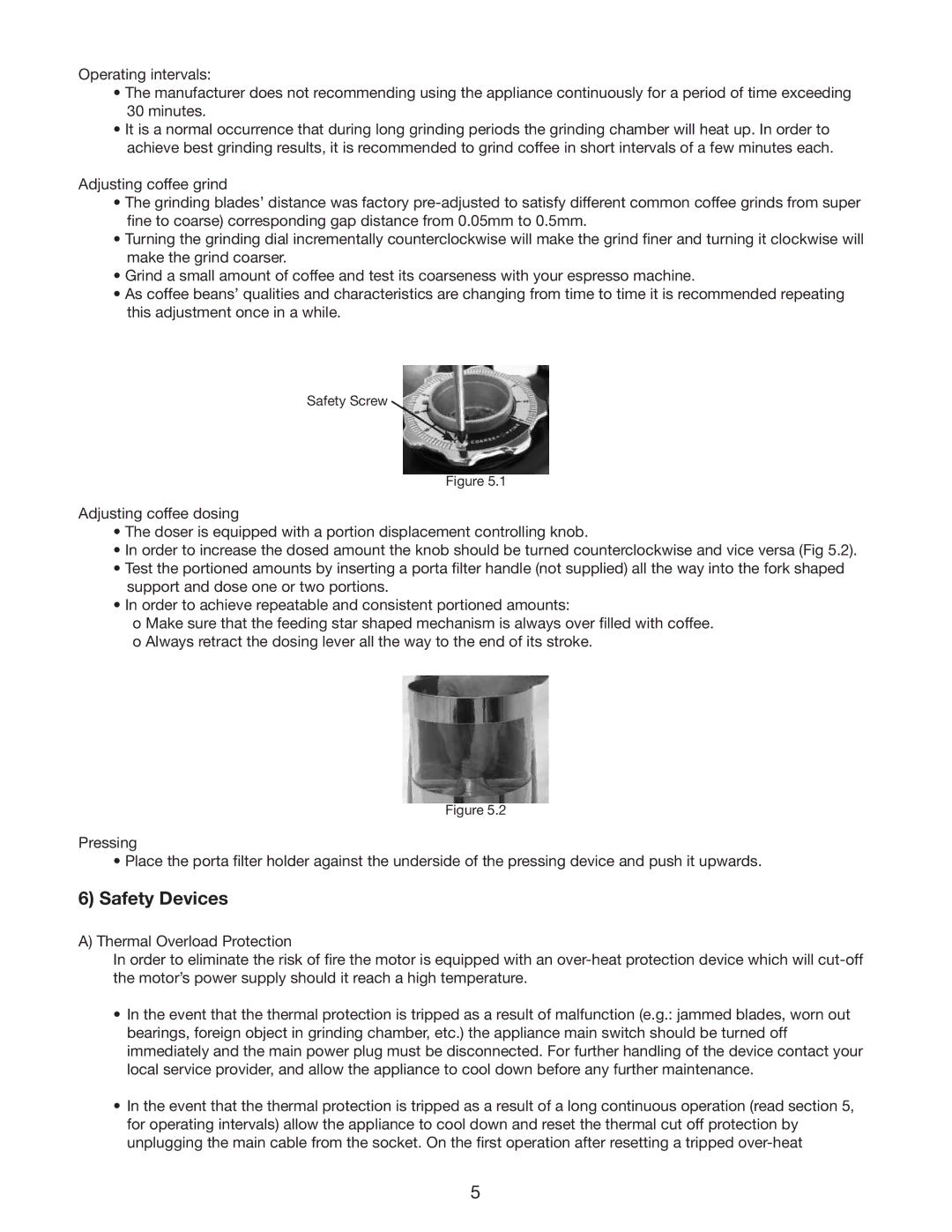 Cecilware HC600 instruction manual Safety Devices 