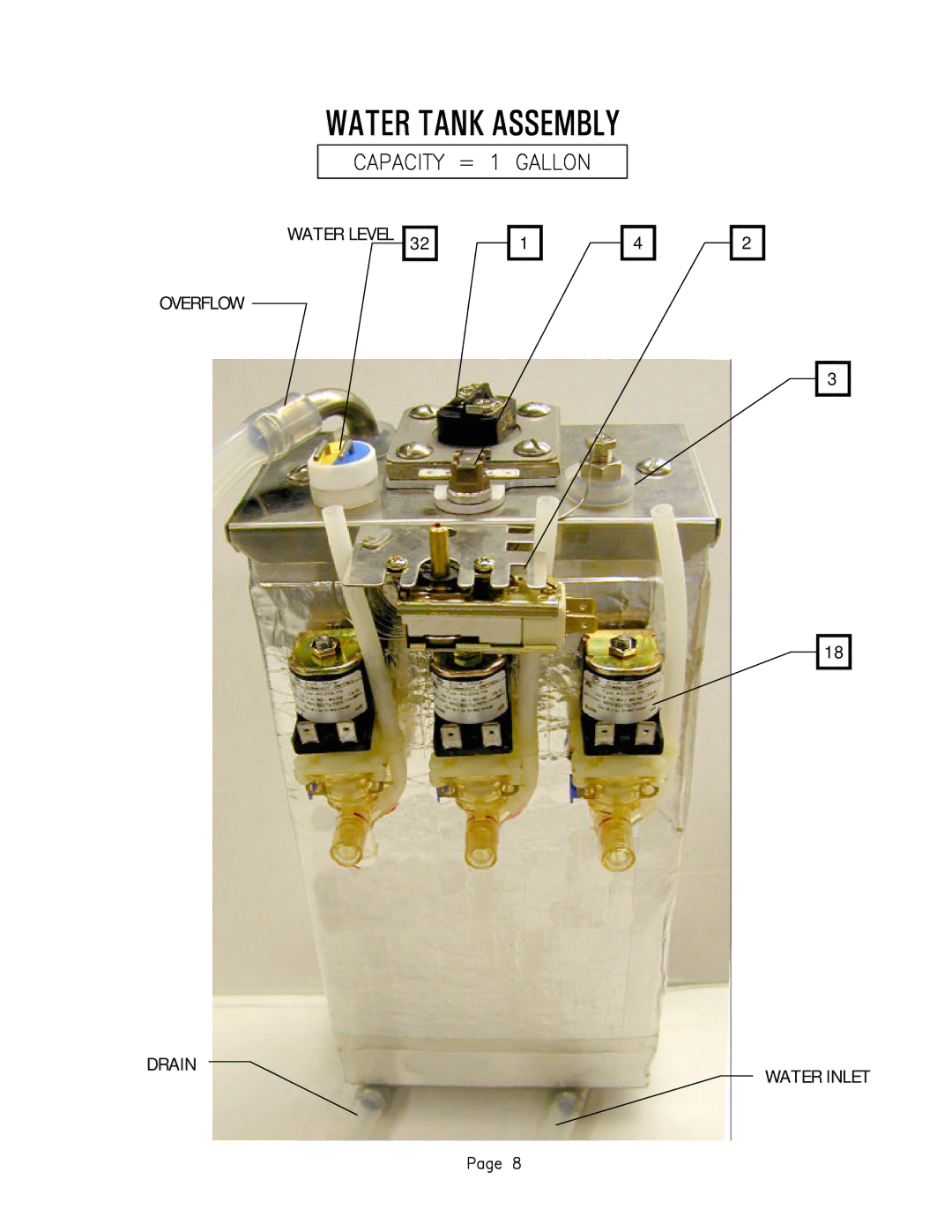 Cecilware JAVA 2-QB-DC, JAVA 2-QB-D2, JAVA 2-QB-D3, JAVA 2-QB-D1 manual Overflow Drain Water Inlet 