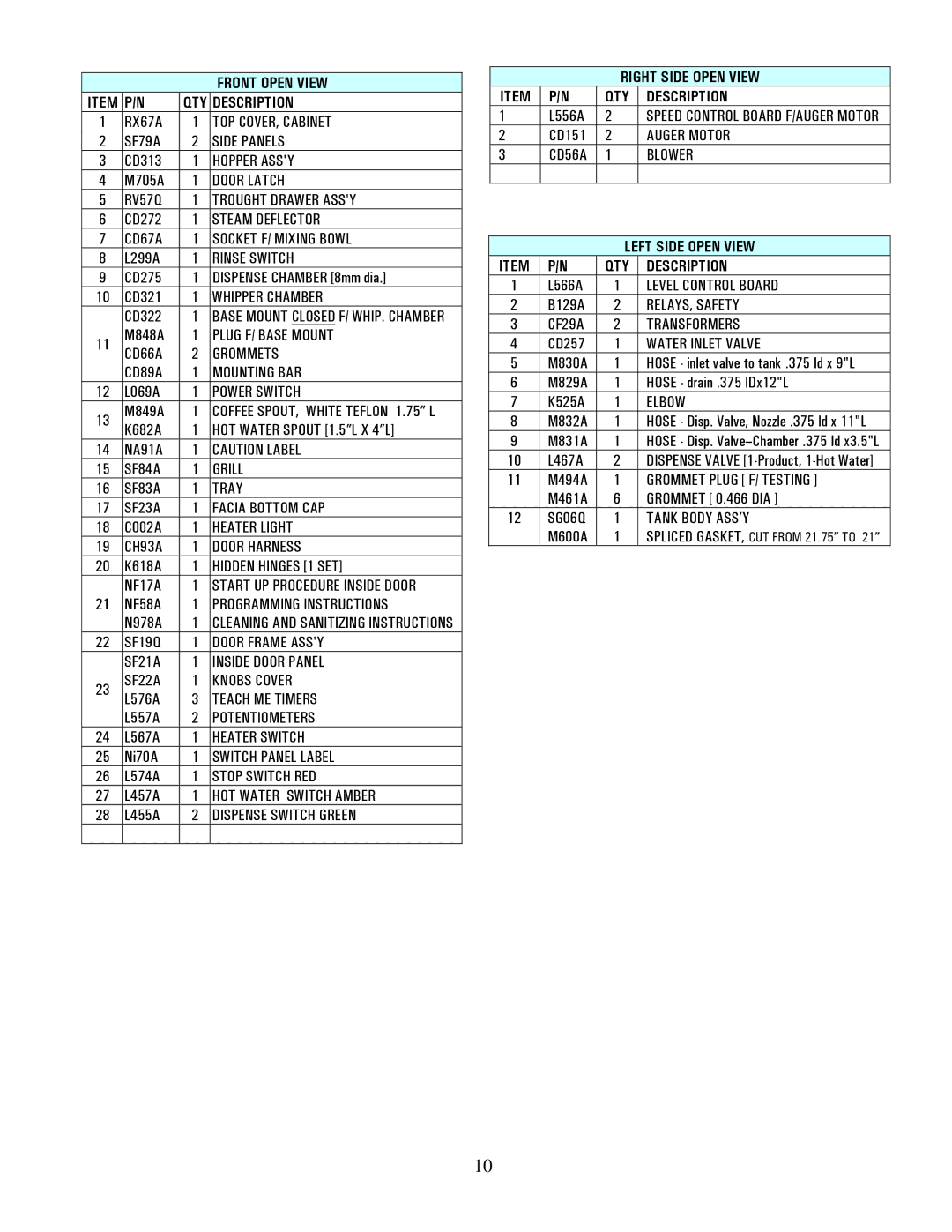 Cecilware JAVA2-LP specifications Front Open View 