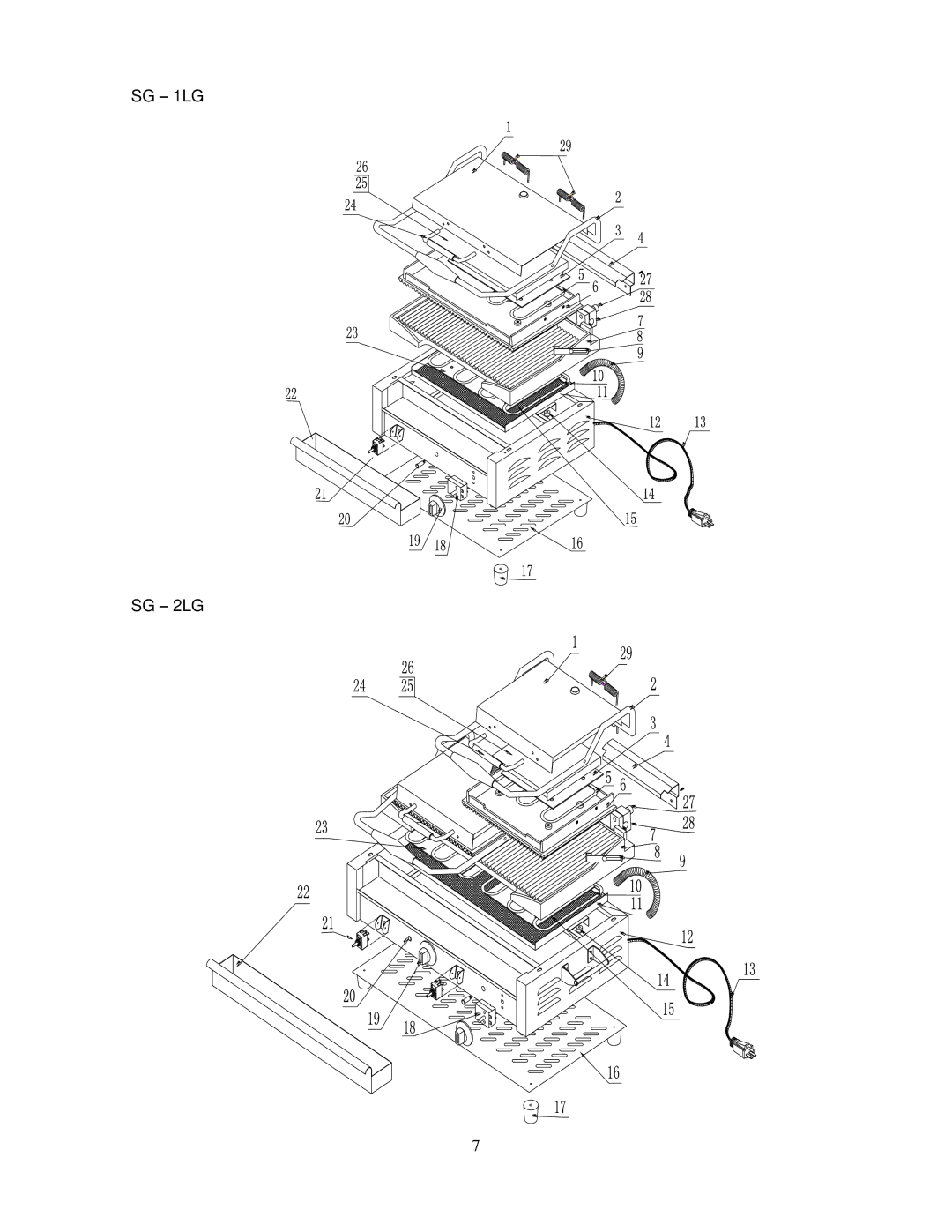 Cecilware SG2LG operation manual SG 1LG SG 2LG 