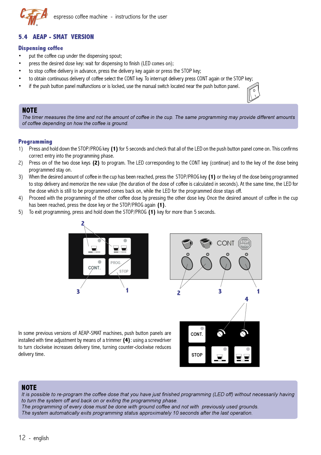 Cecilware VAE-J1 manual Aeap Smat Version, Progstop 