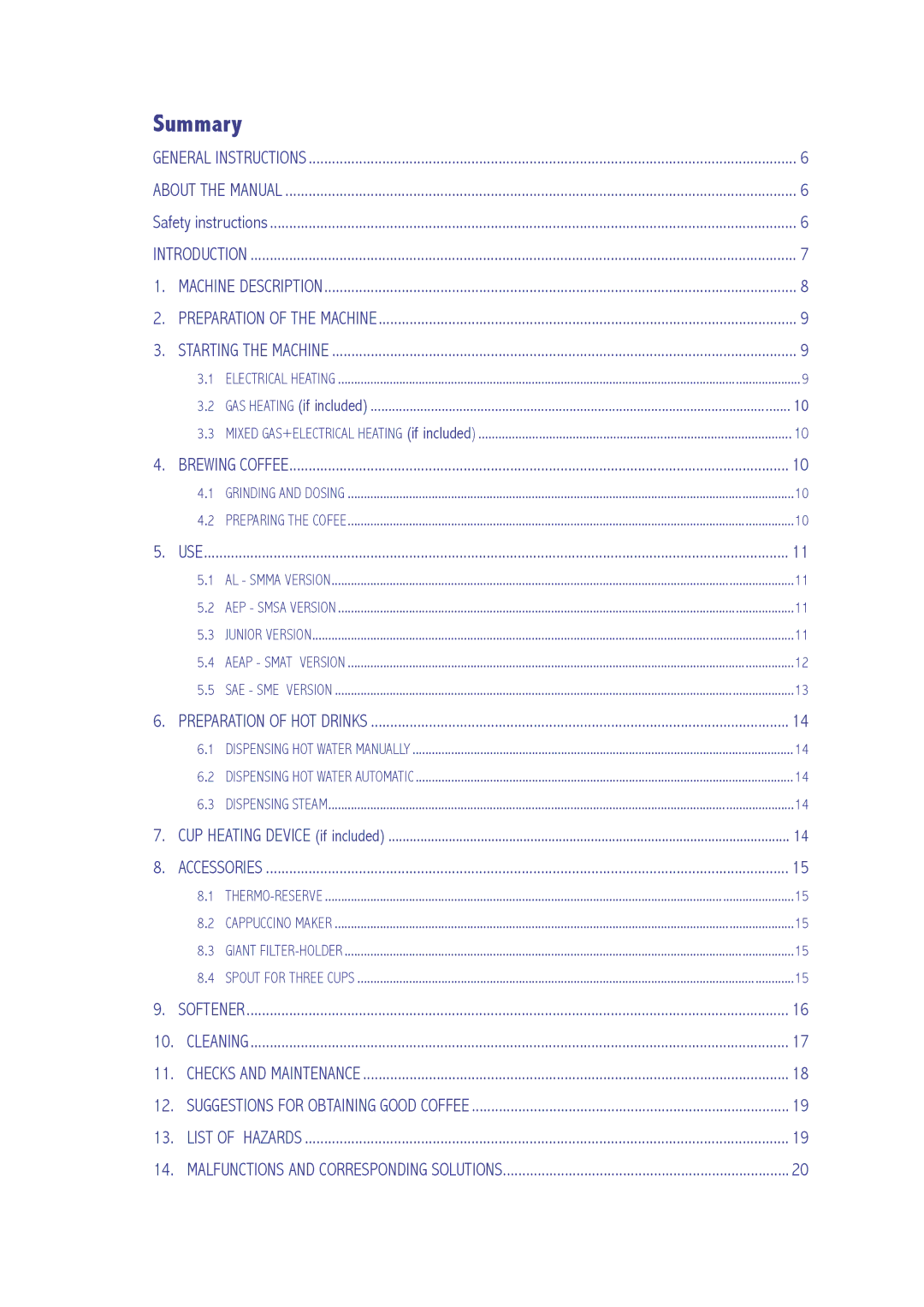 Cecilware VAE-J1 manual Summary 