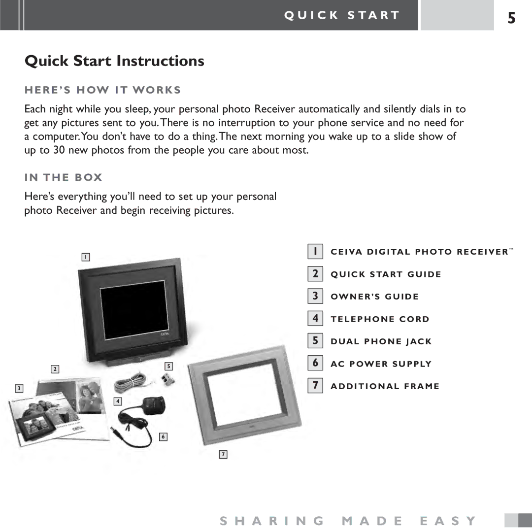 Ceiva LF3000 manual Quick Start Instructions, I C K S T a R T, HERE’S HOW IT Works, Box 