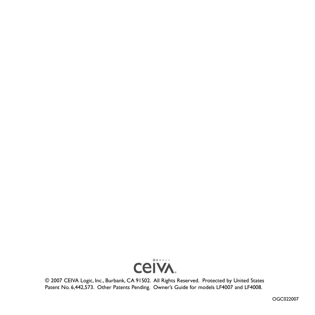 Ceiva LF4008, LF4007 manual 