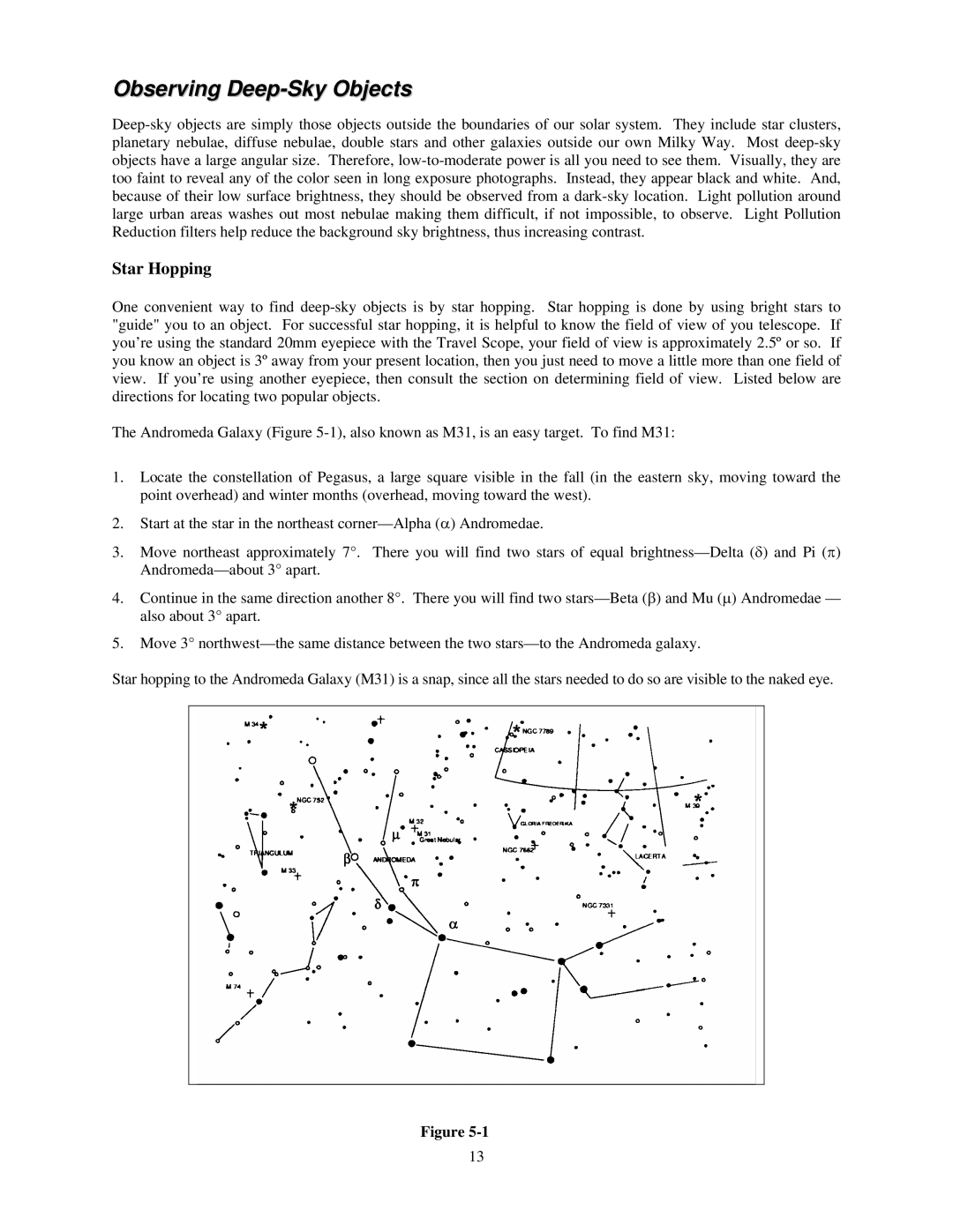 Celestron 21035 manual Observing Deep-Sky Objects, Star Hopping 