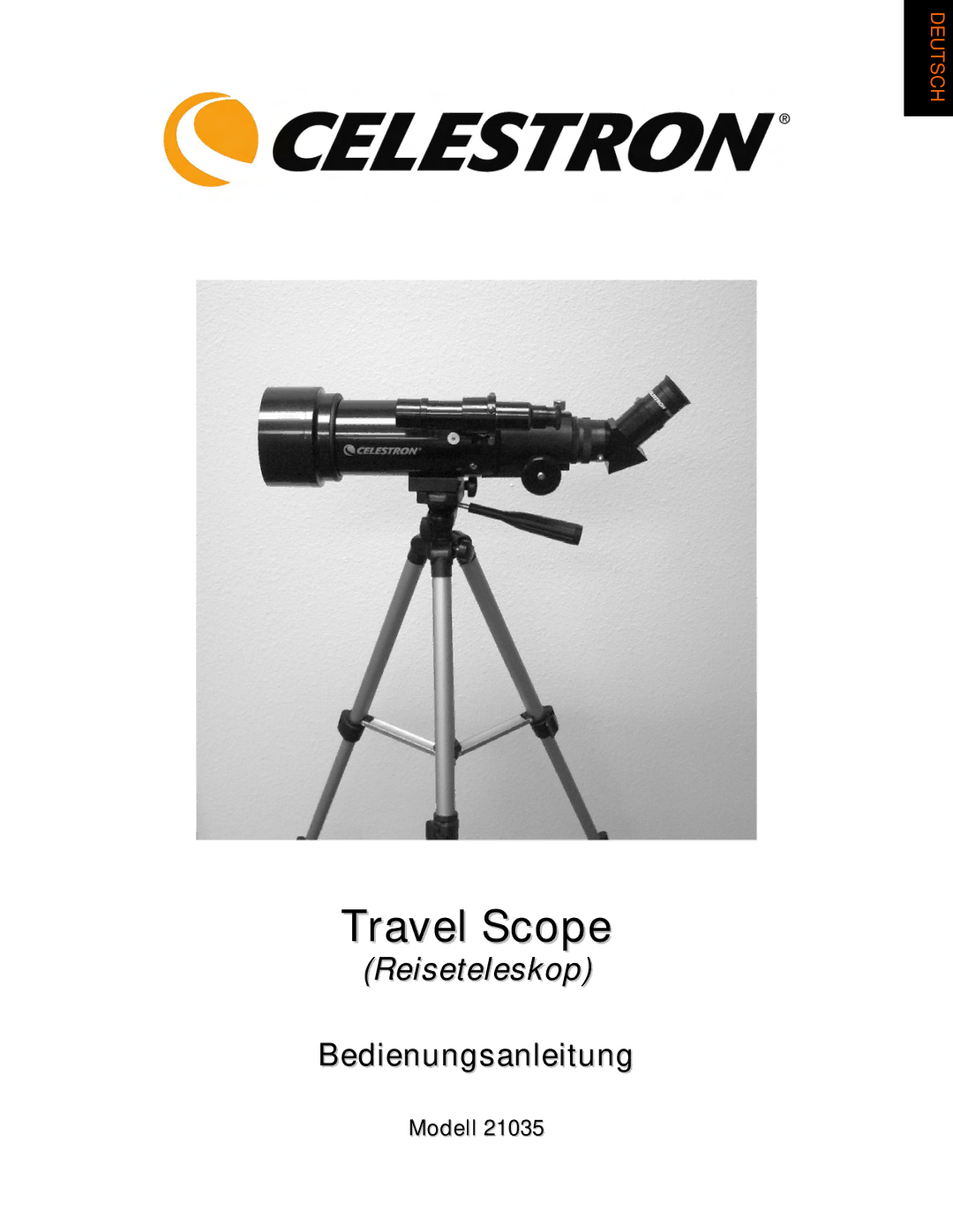 Celestron 21035 manual Reiseteleskop 