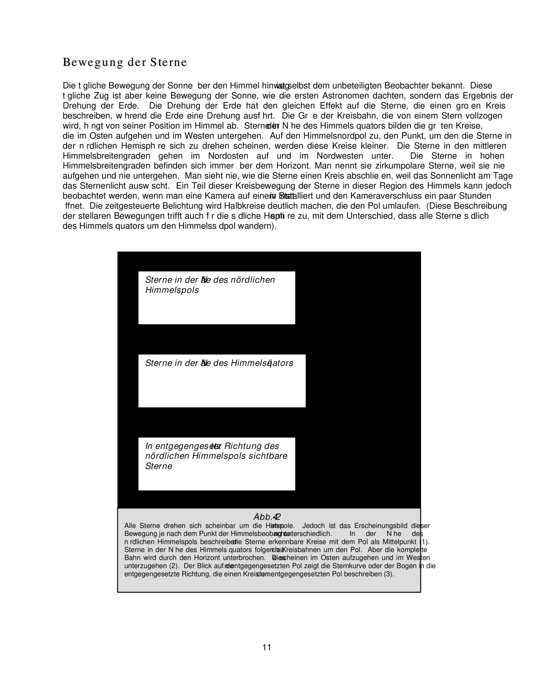 Celestron 21035 manual Bewegung der Sterne 