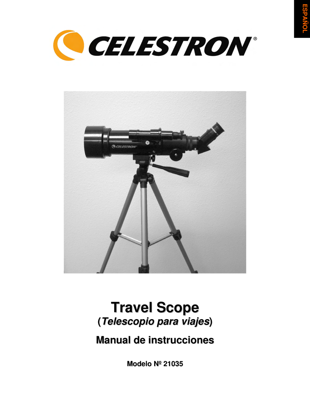 Celestron 21035 manual Telescopio para viajes 