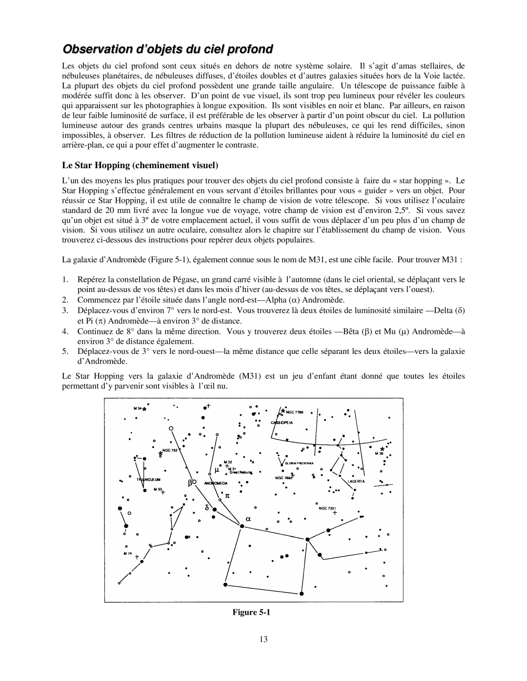 Celestron 21035 manual Observation d’objets du ciel profond, Le Star Hopping cheminement visuel 