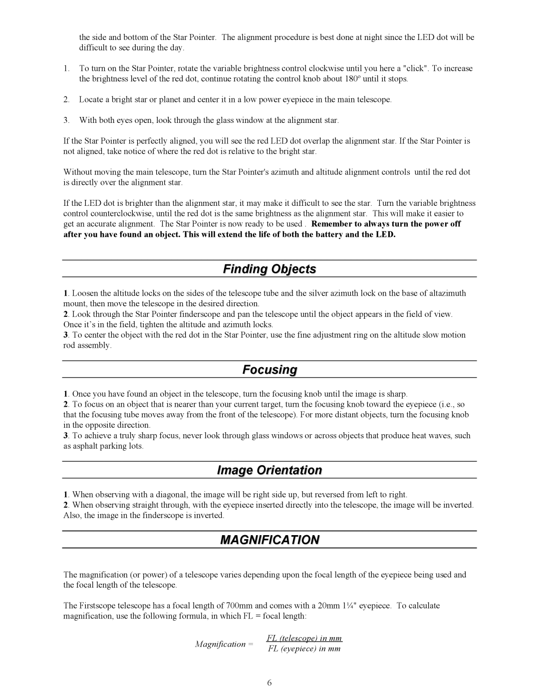Celestron 60 AZ, 21071, 70 AZ, Refractor, 21052 manual Finding Objects, Focusing, Image Orientation, Magnification 
