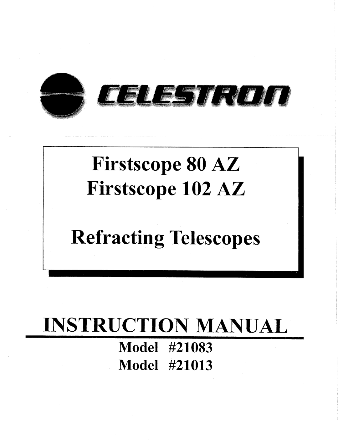 Celestron 21013, 21083 manual 