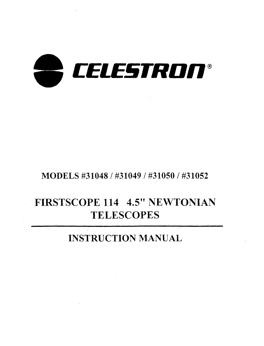 Celestron 31052, 31049, 31048, 31050 manual 