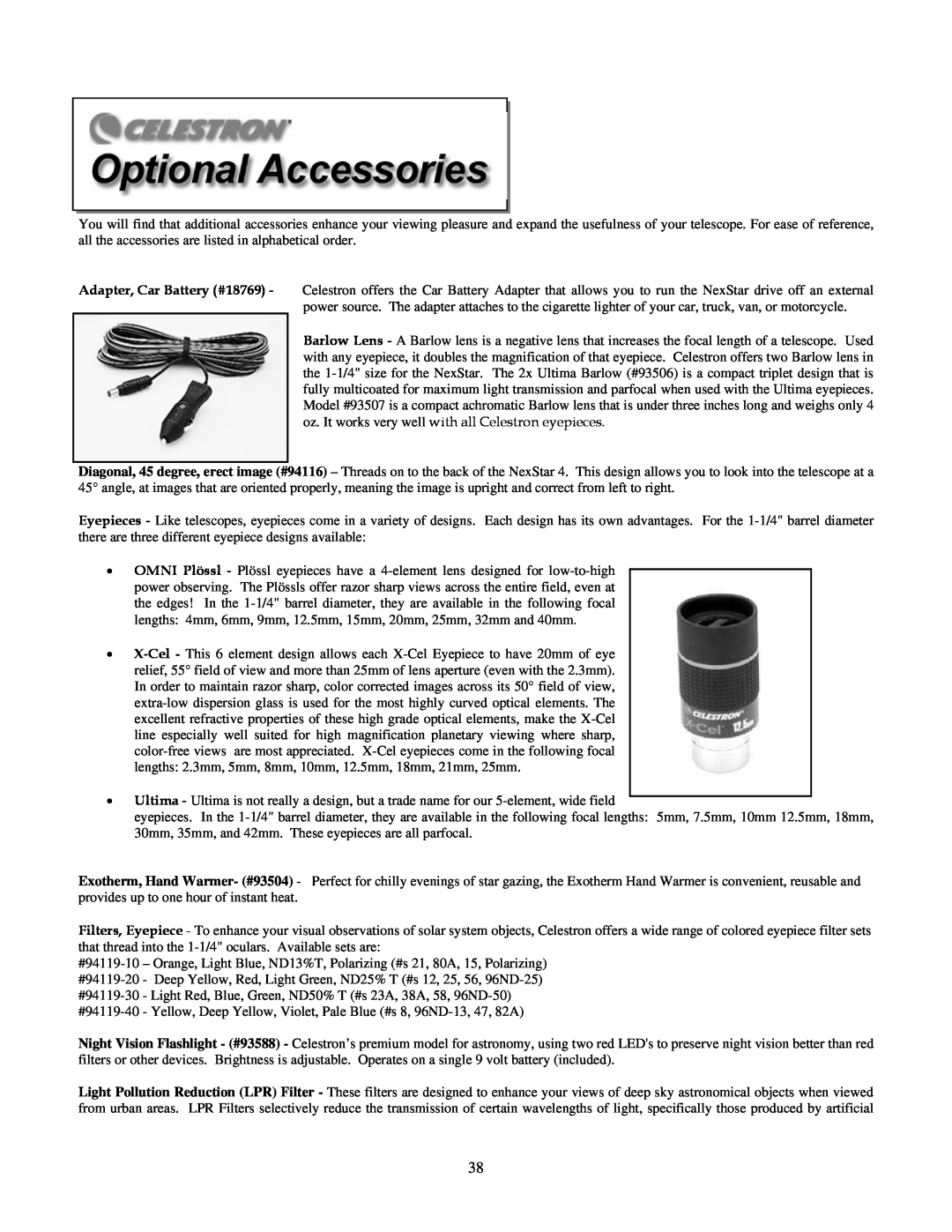 Celestron 4SE instruction manual 