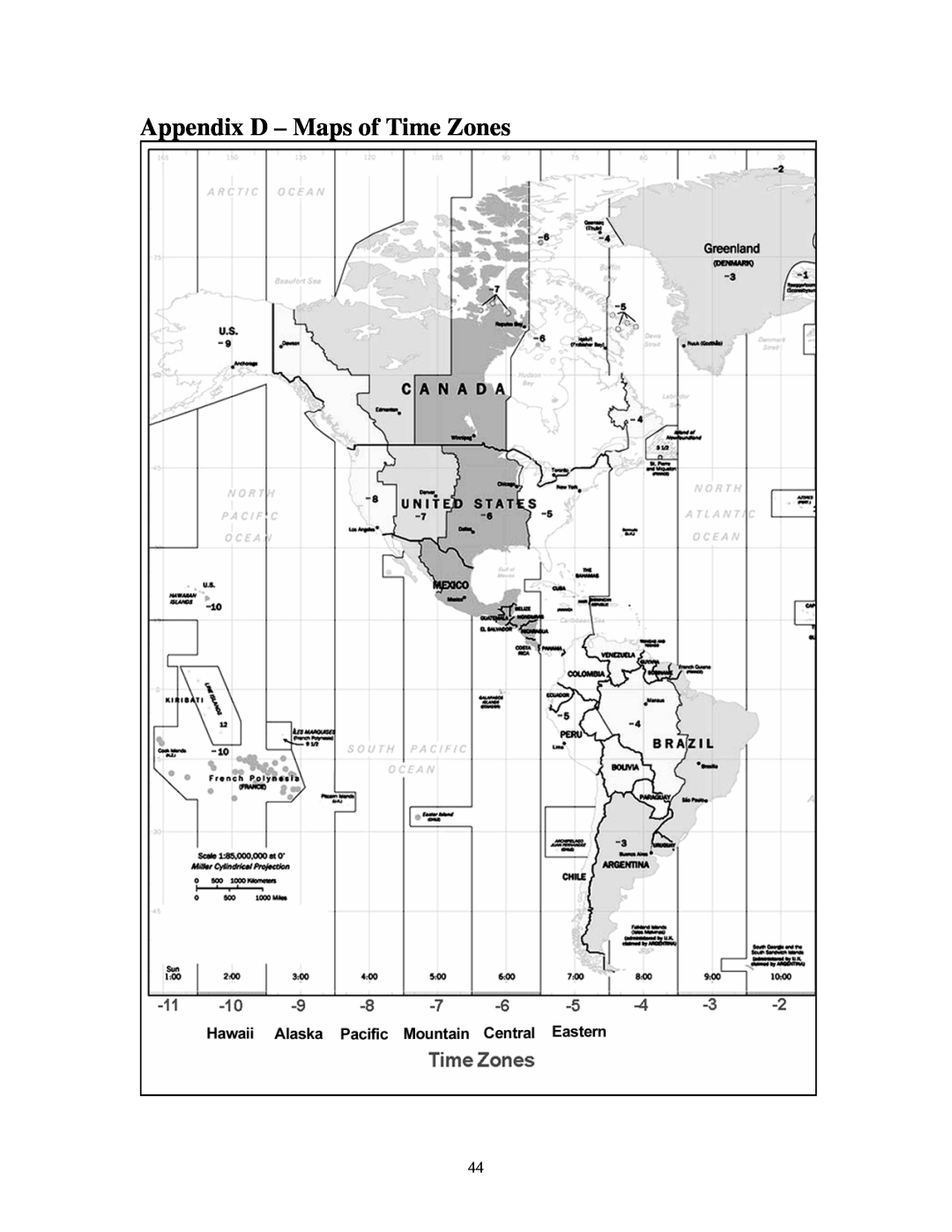 Celestron 4SE instruction manual Appendix D - Maps of Time Zones 