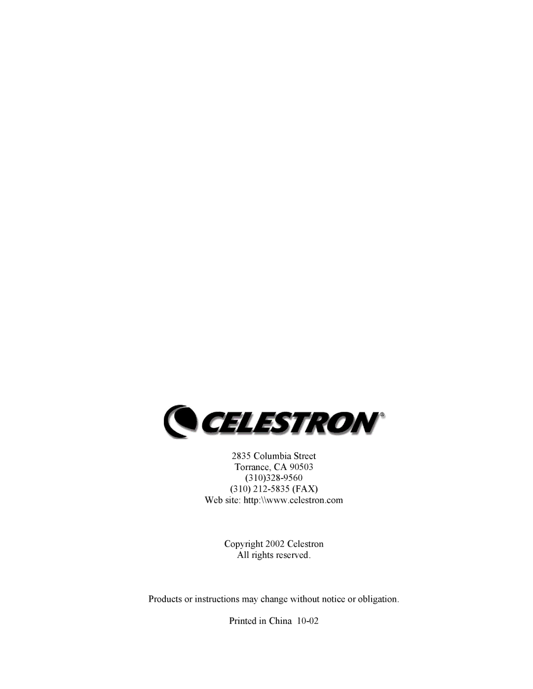 Celestron 52260, 52270 instruction manual 