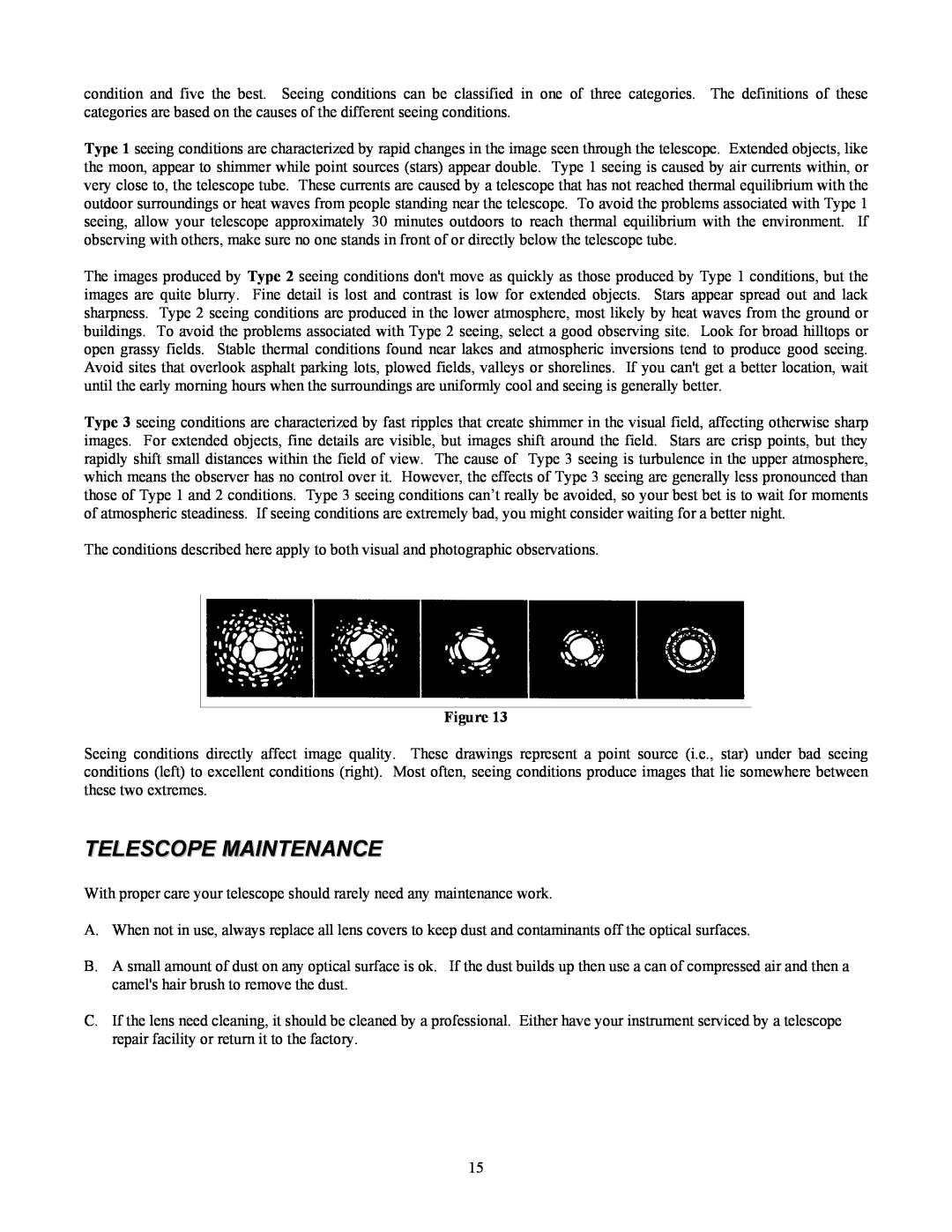 Celestron 70 manual Telescope Maintenance 