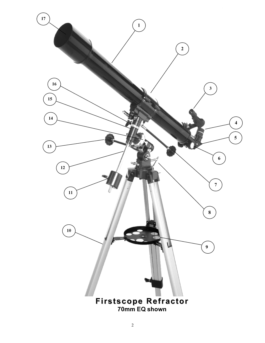 Celestron 70 manual Firstscope Refractor 