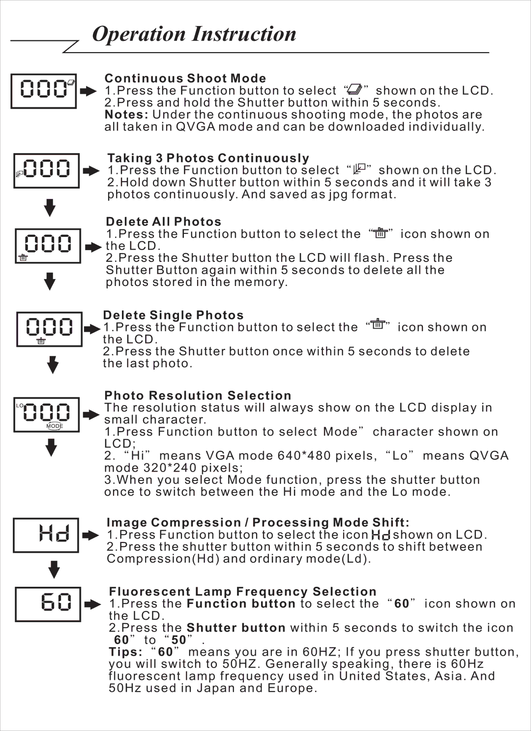 Celestron 72204 manual Continuous Shoot Mode 