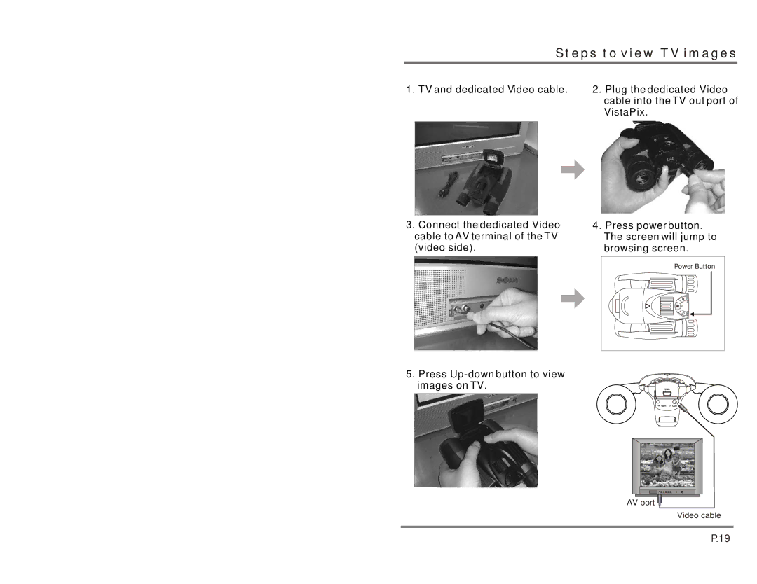 Celestron 72212 specifications Steps to view TV images 