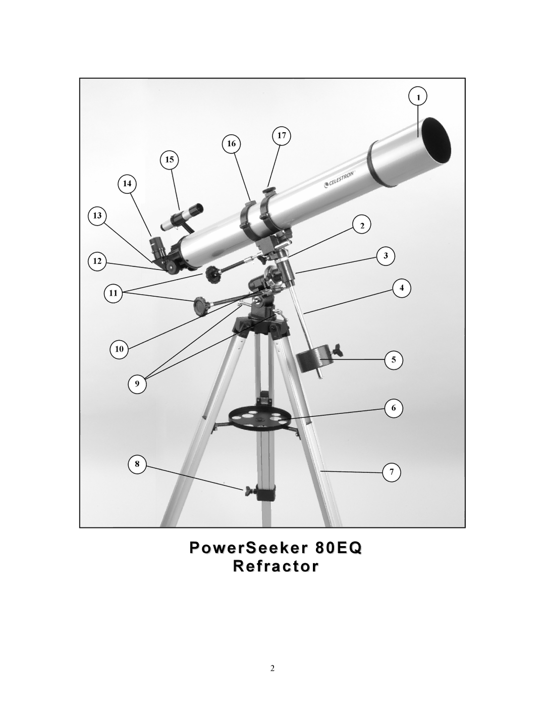 Celestron manual PowerSeeker 80EQ Refractor 