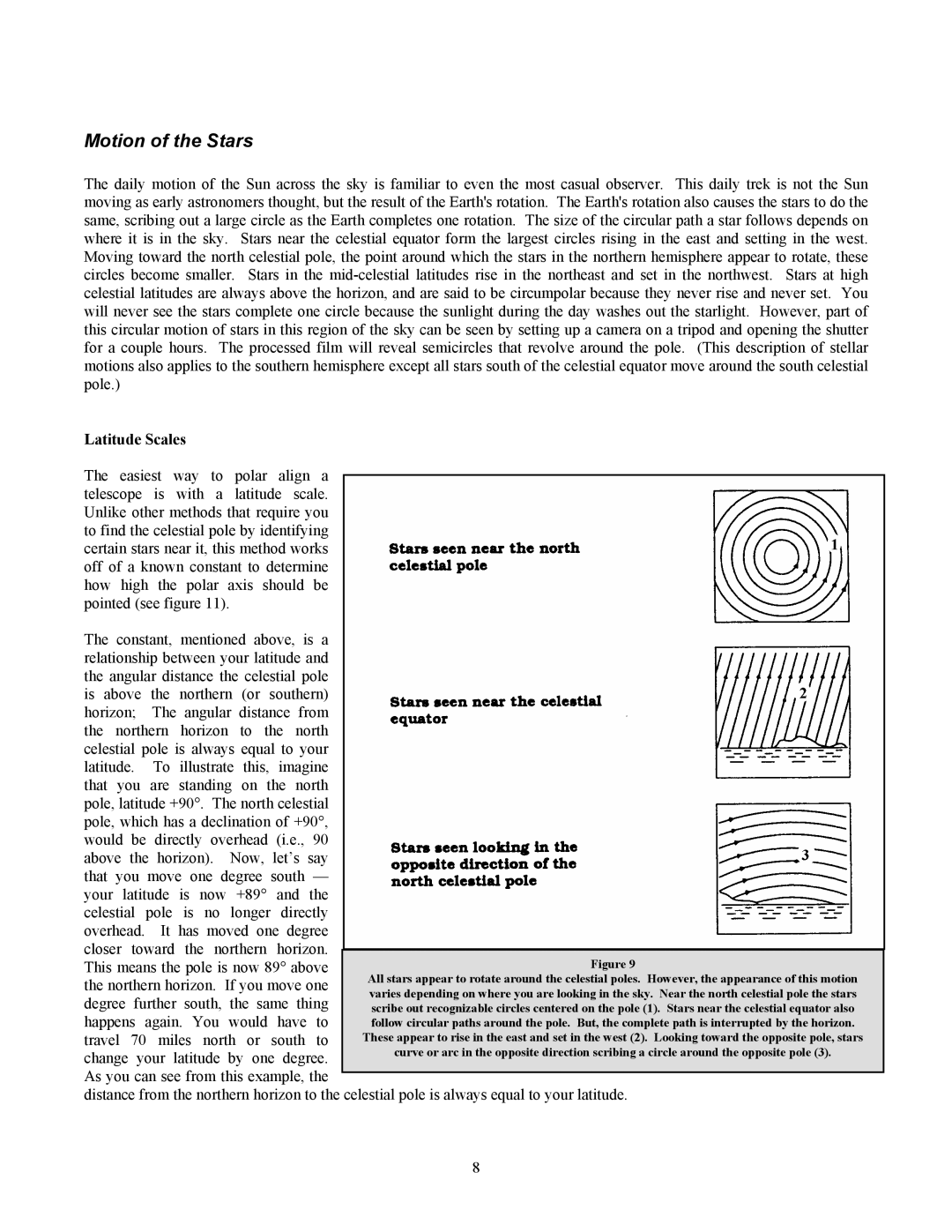 Celestron 80 manual Motion of the Stars, Latitude Scales 