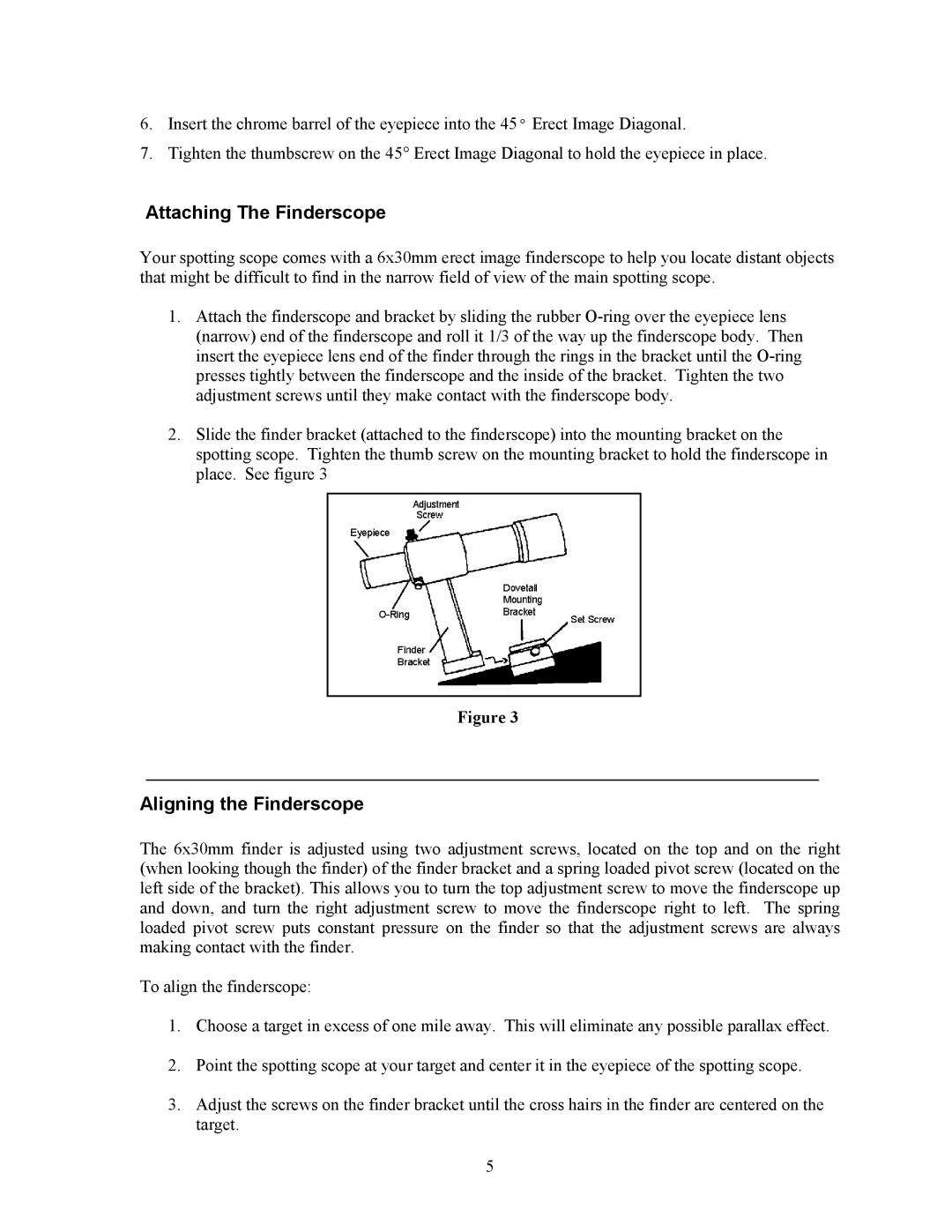 Celestron 80ED manual Attaching The Finderscope, Aligning the Finderscope 