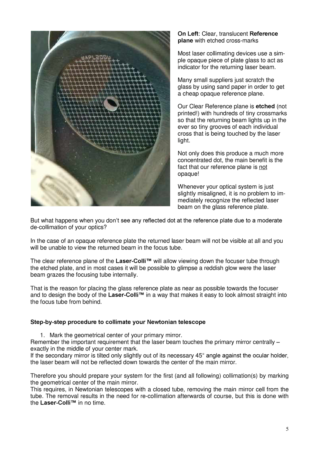 Celestron 82291 instruction manual Step-by-step procedure to collimate your Newtonian telescope 