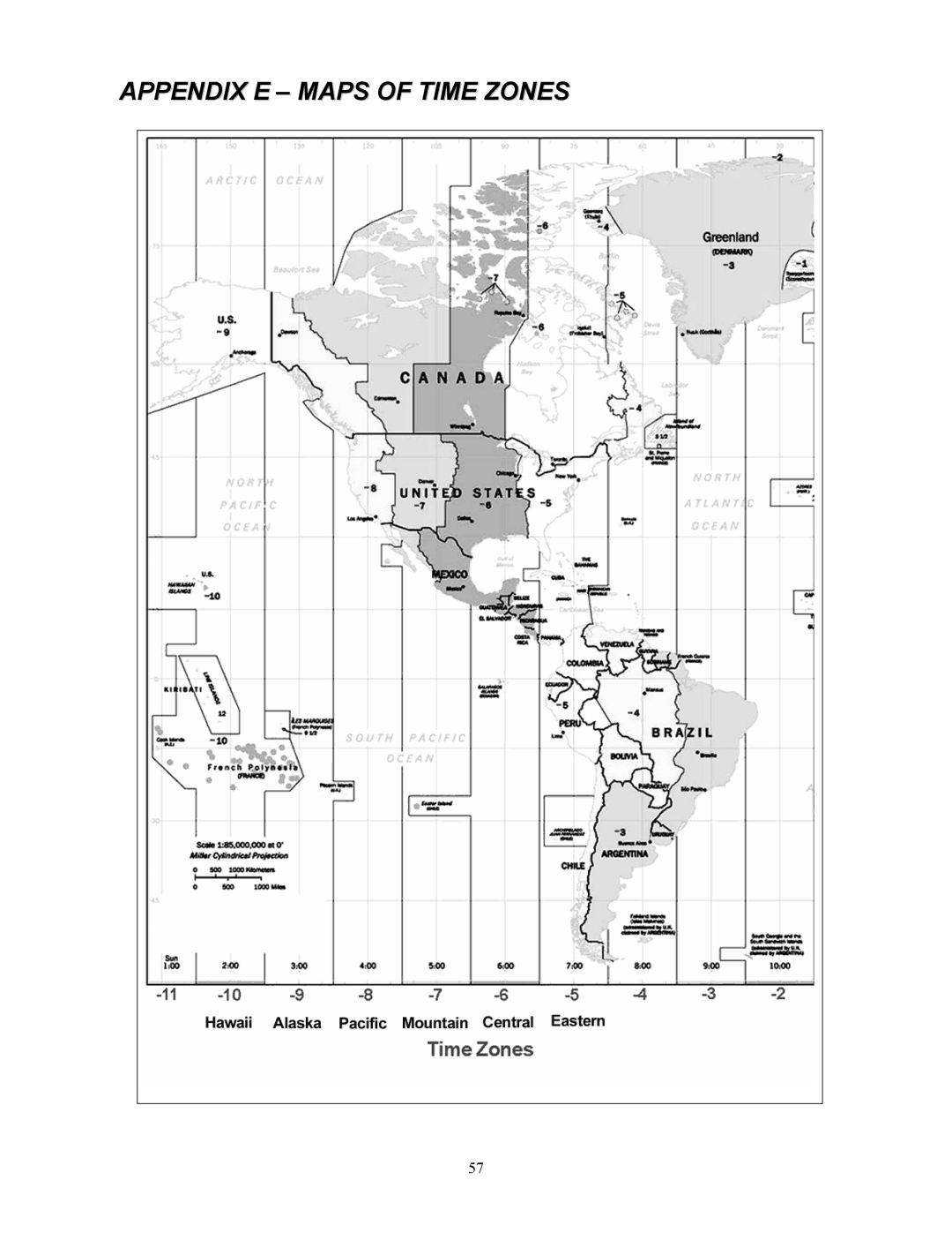 Celestron 8i manual Appendix E Maps of Time Zones 