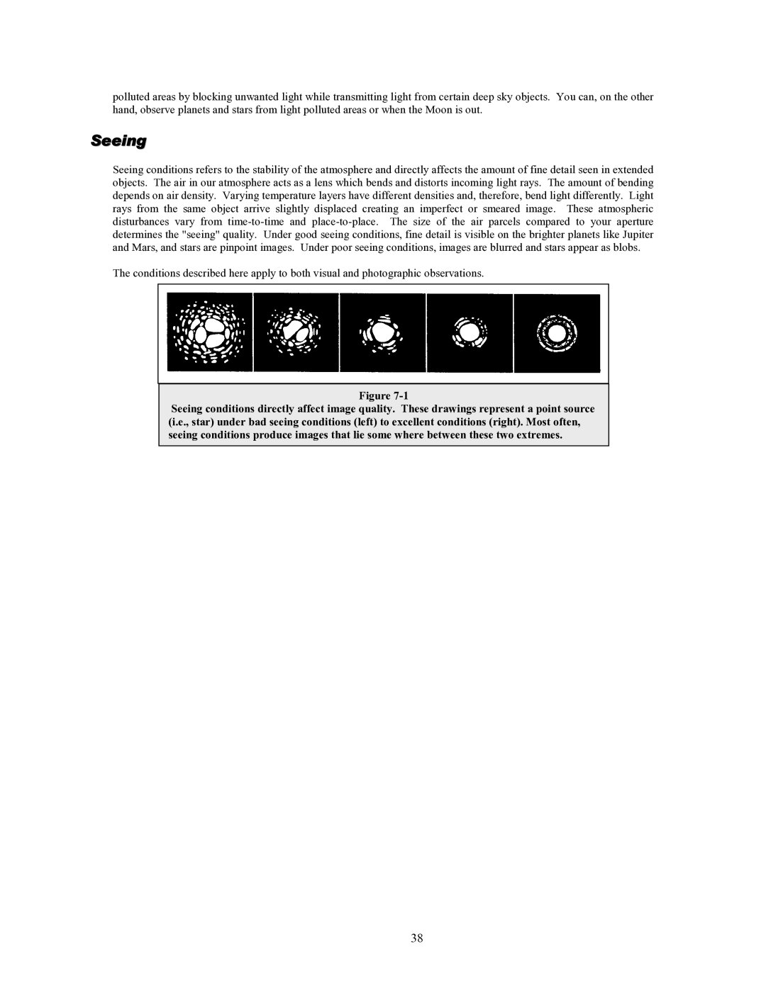 Celestron 93507 manual Seeing 