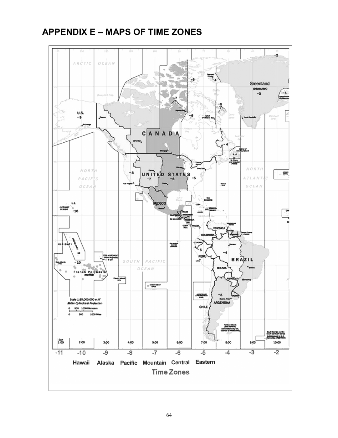 Celestron 93507 manual Appendix E Maps of Time Zones 