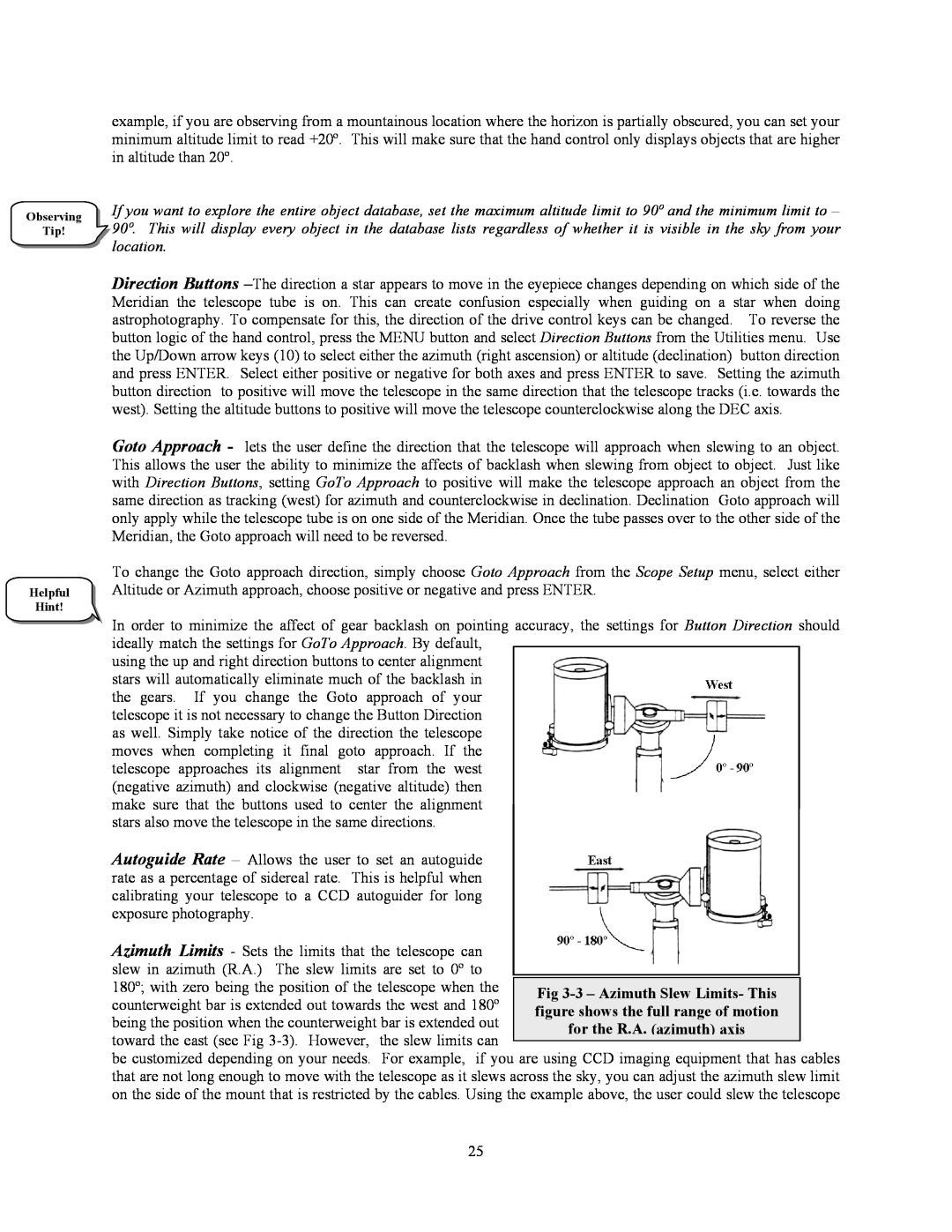 Celestron C8-NGT, C10-N manual Observing Tip Helpful Hint 