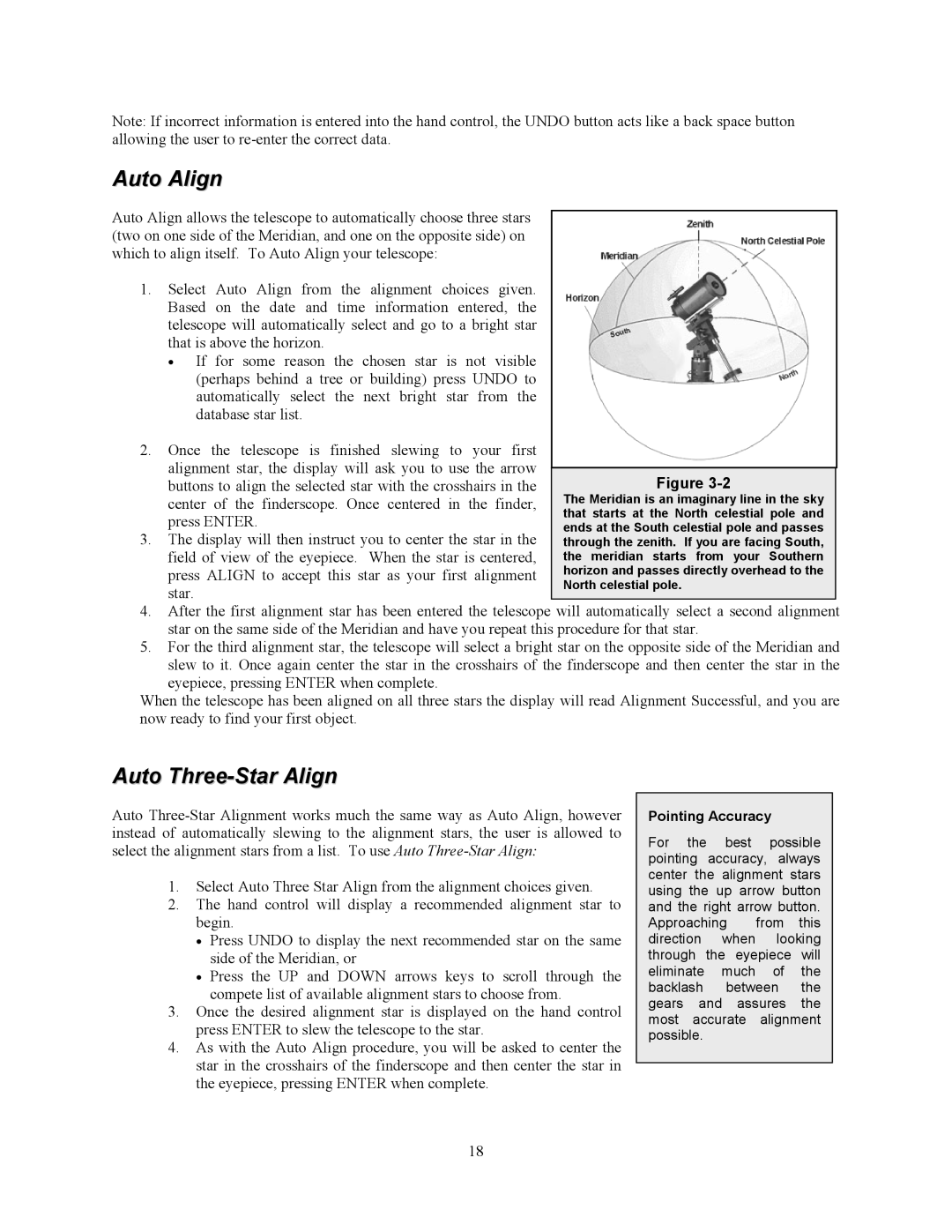 Celestron C8-NGT, C10-N manual Auto Align, Auto Three-Star Align 