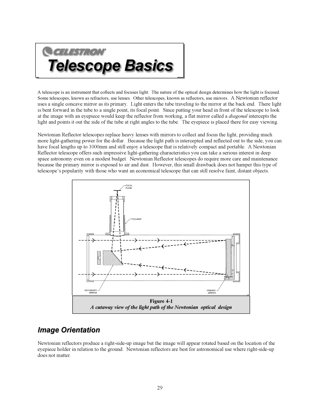 Celestron C10-N, C8-NGT manual Image Orientation 