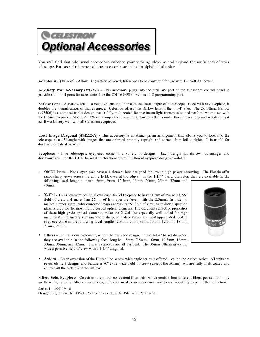 Celestron C5-S, C8-S, C9.25-S instruction manual 