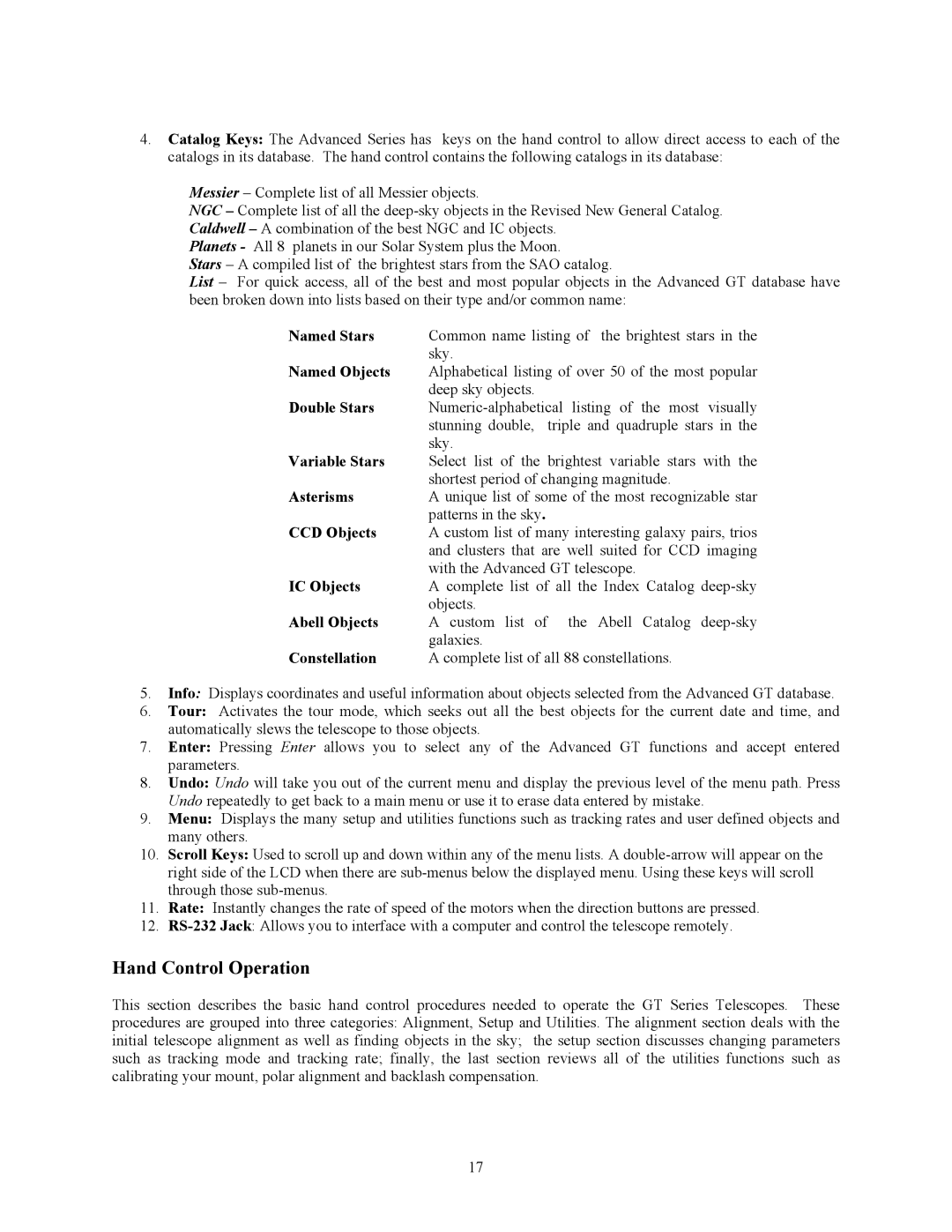 Celestron C5-S, C8-S, C9-S instruction manual Hand Control Operation, Double Stars 