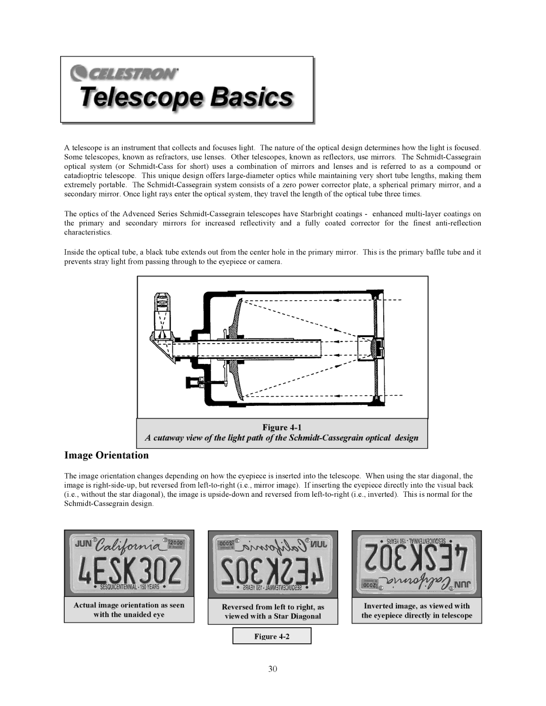 Celestron C8-S, C9-S, C5-S instruction manual Image Orientation 