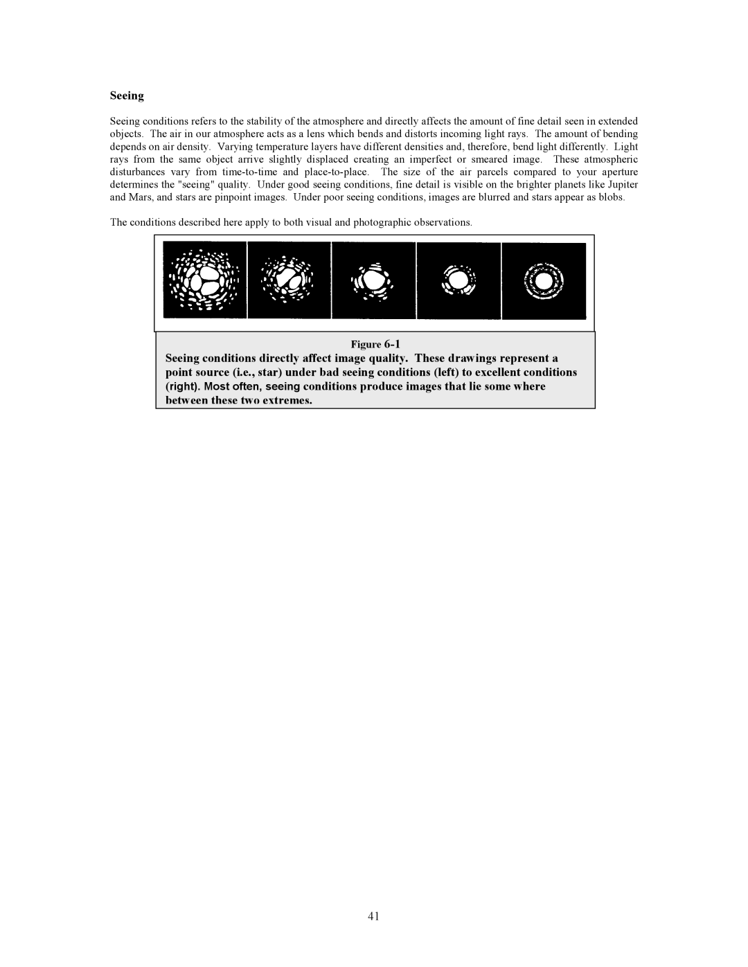 Celestron CGE1100, CGE925, CGE800, CGE1400 manual Seeing 