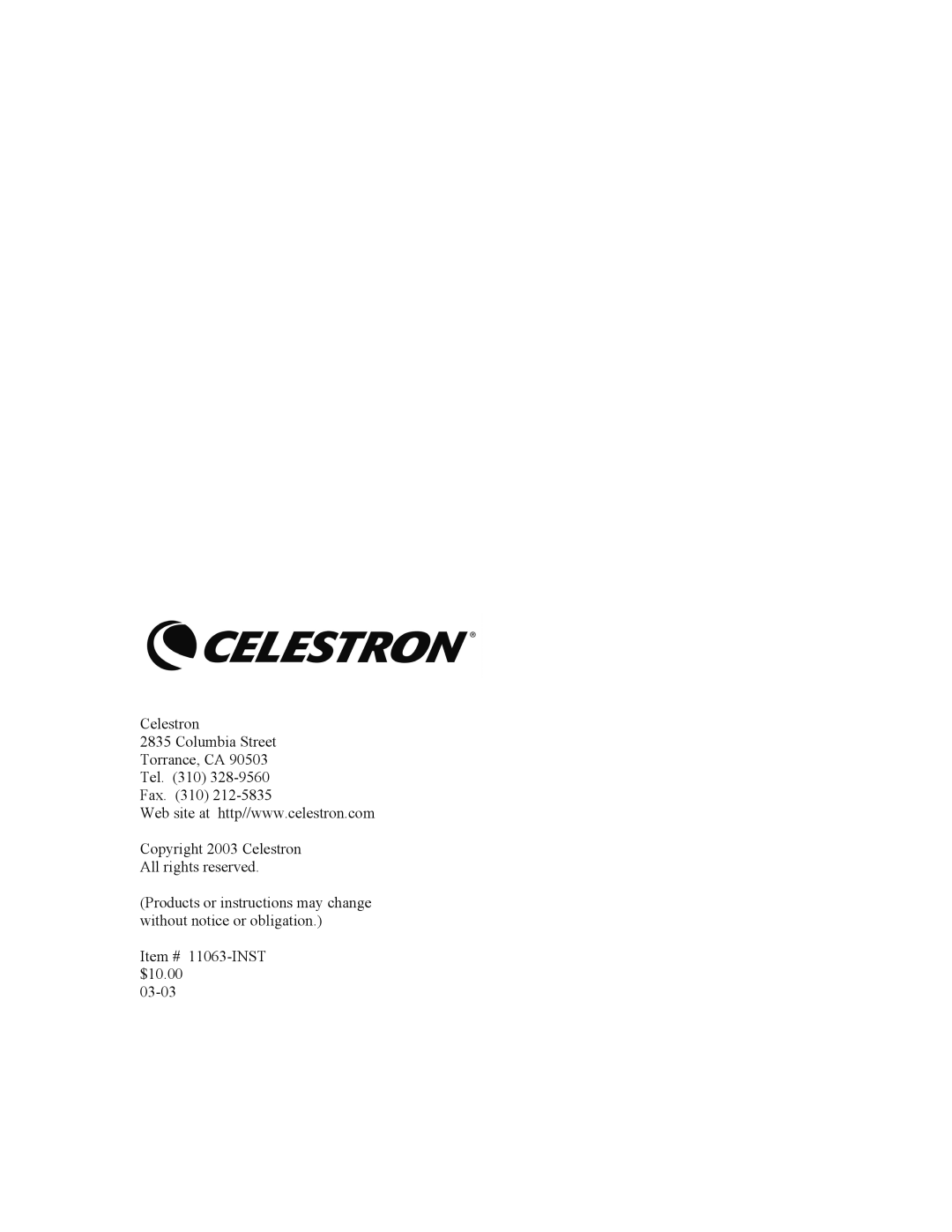 Celestron CGE1400, CGE925, CGE1100, CGE800 manual 