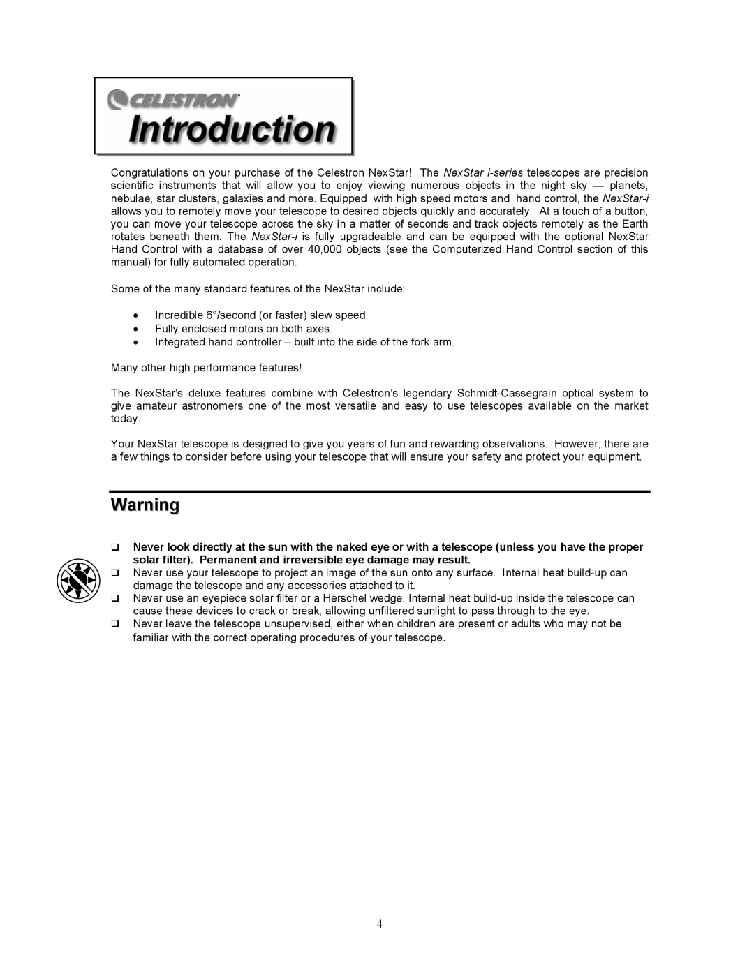 Celestron NexStar 8i manual 