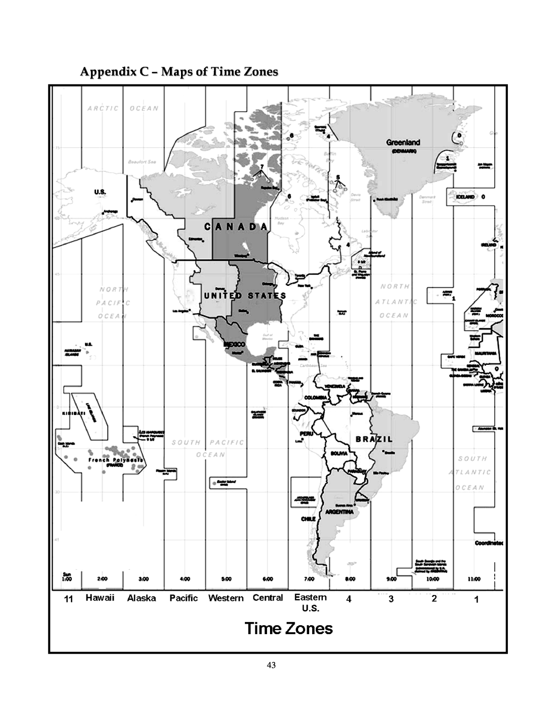 Celestron NexStar HC manual Appendix C - Maps of Time Zones 