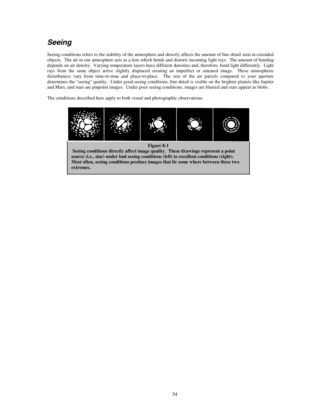 Celestron NexStar HC manual Seeing 