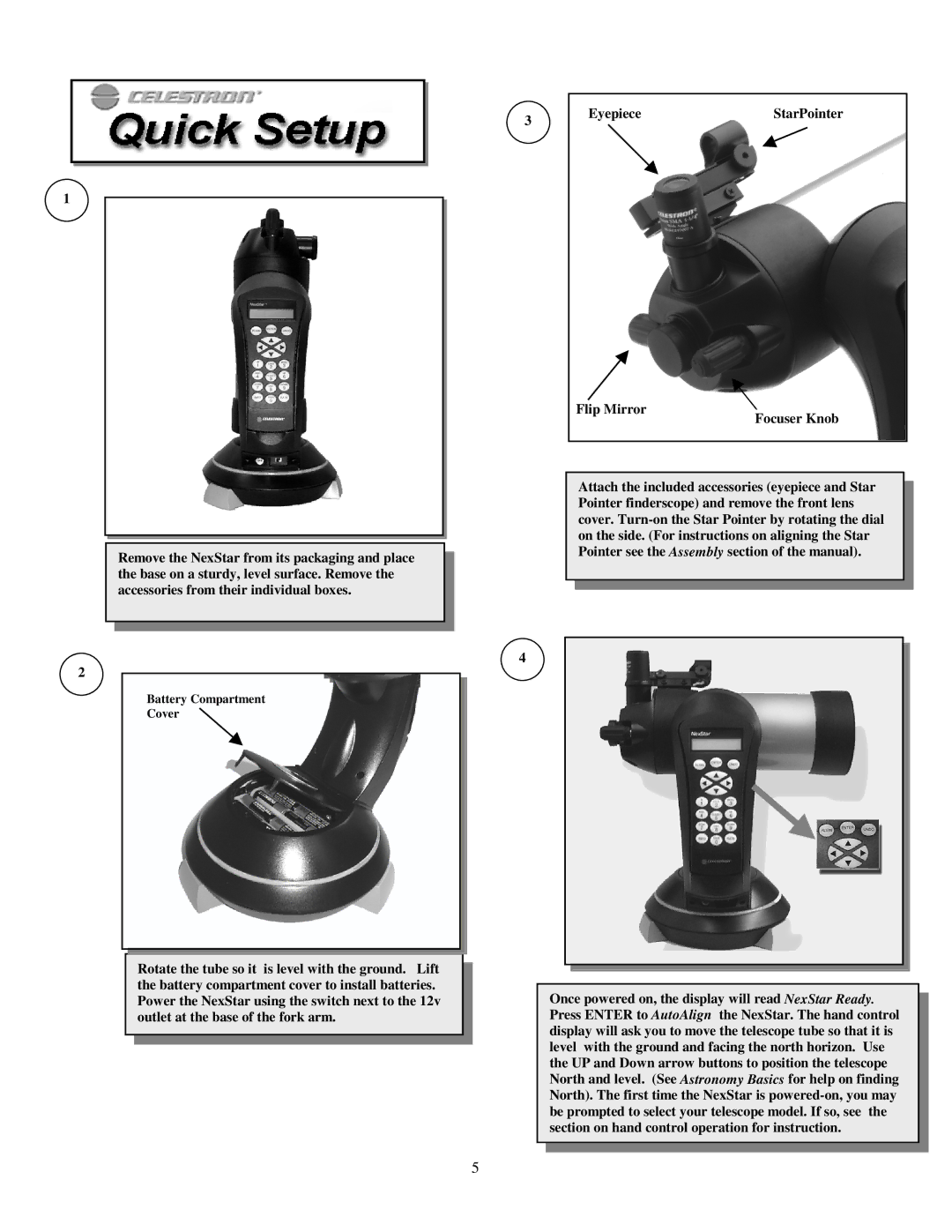 Celestron NexStar HC manual Flip Mirror Focuser Knob 