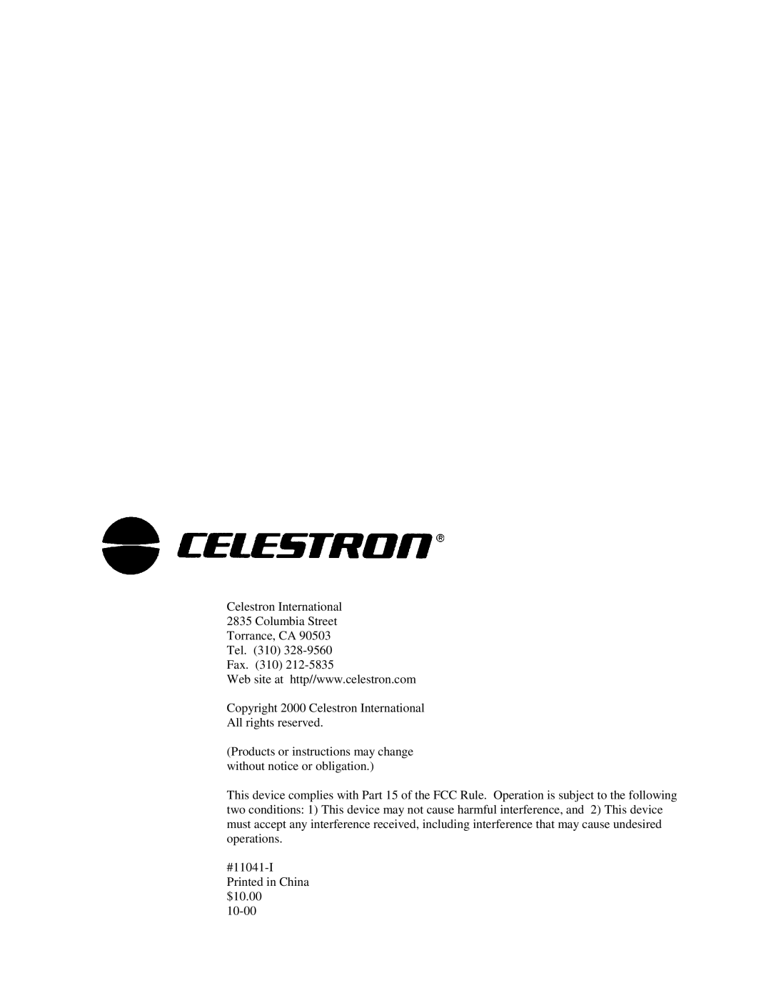 Celestron NexStar HC manual 