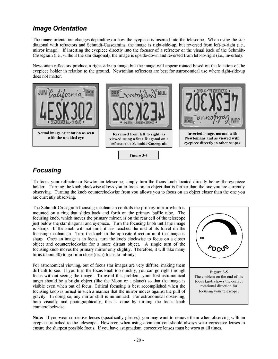 Celestron OMNI XLT 102 manual Image Orientation, Focusing 