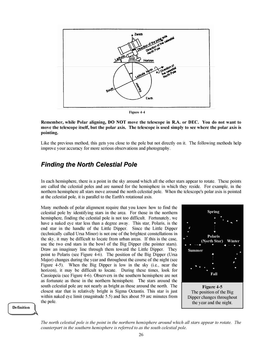 Celestron OMNI XLT 102 manual Finding the North Celestial Pole 