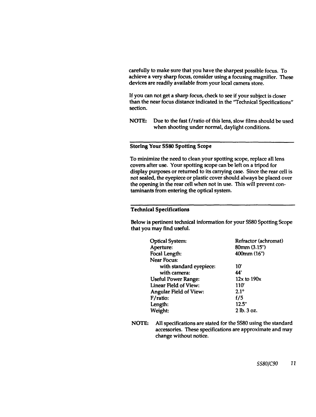 Celestron SS80 manual